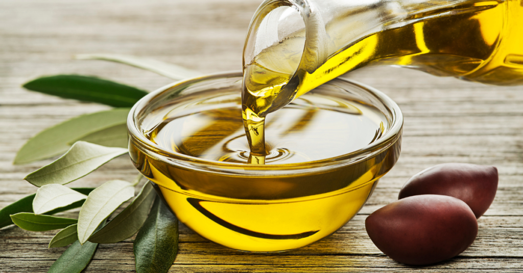 Olive oil used in a scallops recipe