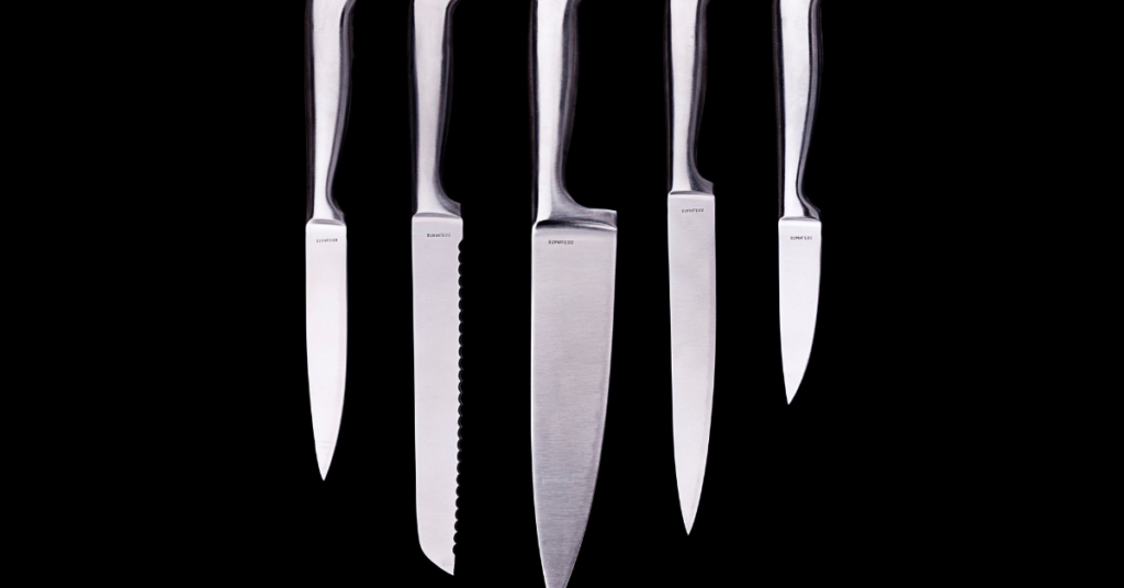 Chef's Knives: High-quality knives that are essential kitchen utensils, designed for precision and durability in the kitchen.